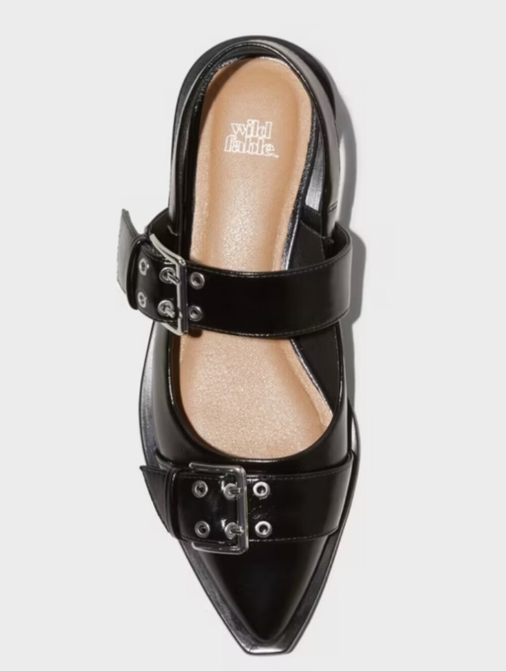 New w/Tags Wild Fable Peyton Vegan Leather Double Buckle Slingback Flats - Picture 5 of 6